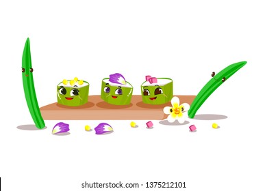cute Thai dessert with coconut