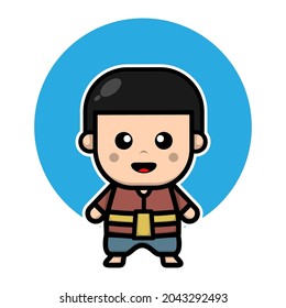 Ilustración del icono del vector de dibujos animados de un hombre simpático. concepto de ilustración de personas