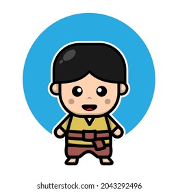 Ilustración del icono del vector de dibujos animados de un hombre simpático. concepto de ilustración de personas