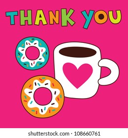 cute thank you card. vector illustration
