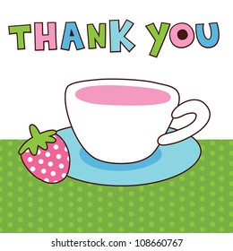 cute thank you card. vector illustration