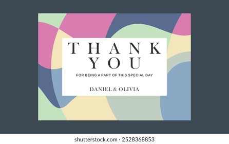 Cute thank you wedding card template
