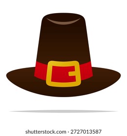 Cute thanksgiving pilgrim hat vector isolated illustration