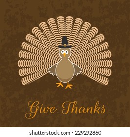 Cute Thanksgiving Turkey Cartoon Design