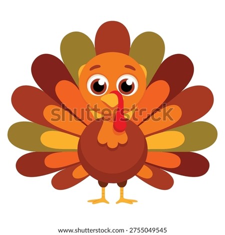 Cute thanksgiving turkey face vector cartoon illustration featuring festive holiday character ideal for autumn decor sticker print and celebration themed artwork