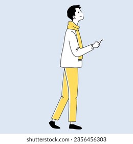 and cute theme Vector illustration
woman thinking pose flat vector design
