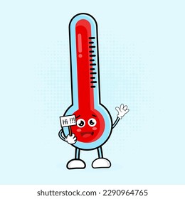 Cute Thermometer Character Vector Illustration, the character is designed in a friendly and adorable way, making it suitable for children's designs as well.