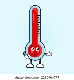 Cute Thermometer Character Vector Illustration, the character is designed in a friendly and adorable way, making it suitable for children's designs as well.