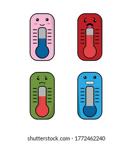 cute thermometer emoji design vector template