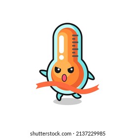 la ilustración del termómetro lindo está llegando al acabado, diseño de estilo lindo para camiseta, pegatina, elemento logotipo