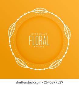 cute thin circular empty frame background with artistic floral design vector