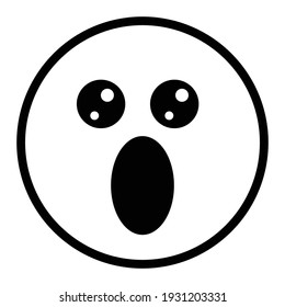 La delgada línea abre la boca de la cara de emoji. Libre de regalías y totalmente editable.