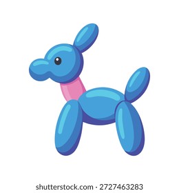 Cão de balão tridimensional bonito com textura brilhante isolado no fundo branco limpo