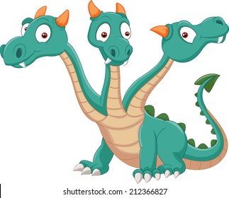 Cute three headed dragon