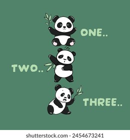 CUTE THREE LITTLE PANDA COUNTING