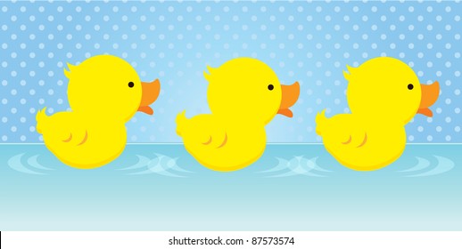 Cute three rubber ducks