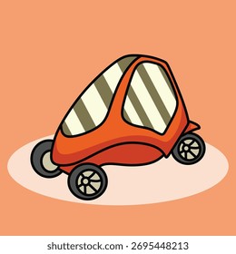 Linda Ilustración vectorial de coche de tres ruedas por eare studio
