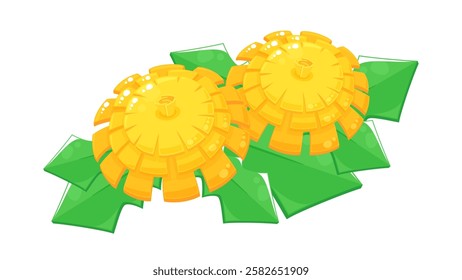 Cute three-dimensional dandelion flower illustration
