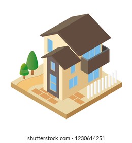 Cute three-dimensional house