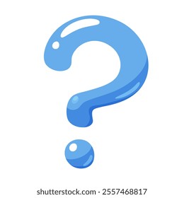 A cute, three-dimensional question mark illustration