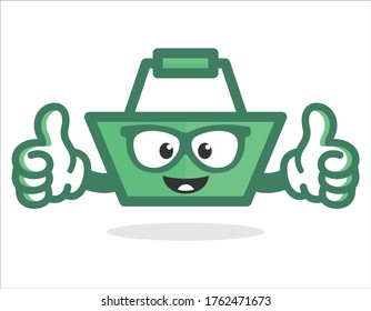 The cute thumb basket mascot character