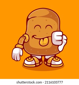 ilustración de patata de pulgar lindo adecuado para el diseño de calcomanías y camisetas