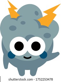 Cute thunder elemental character mascot