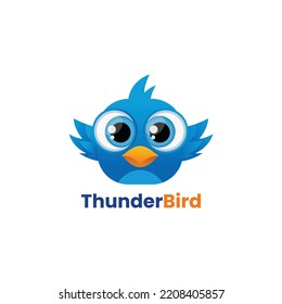 cute thunderbird with big eyes, vector illustration  svg