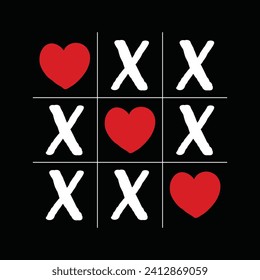 Corazones Tic Tac Te Toe Corazones San Valentín Día Camisetas Graciosos Regalos De San Valentín