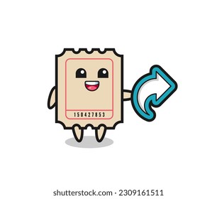 cute ticket hold social media share symbol , cute style design for t shirt, sticker, logo element