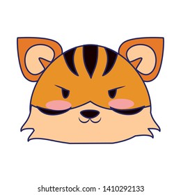 Cute tiger angry animal cartoon  vector illustration graphic design
