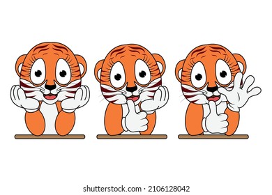 cute tiger animal cartoon illustration