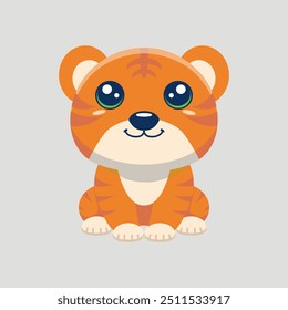 Cute tiger animal cartoon illustration design
