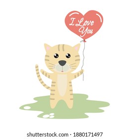 cute tiger animal cartoon, simple vector illustration