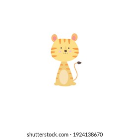 cute tiger animal character design vector template illustration