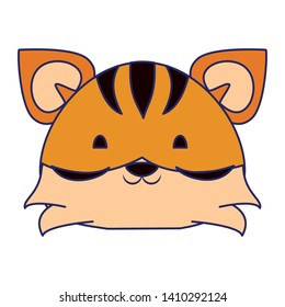 Cute tiger animal head cartoon vector illustration graphic design