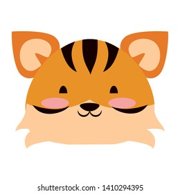 Cute tiger animal head cartoon vector illustration graphic design