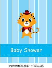 cute tiger baby shower card