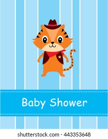 cute tiger baby shower card