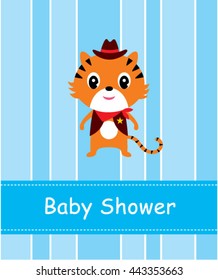cute tiger baby shower card