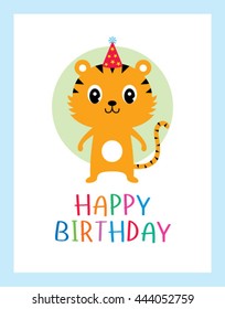 cute tiger birthday card