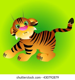 A cute tiger cartoon character