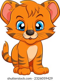 Cute Tiger Cartoon Character illustration