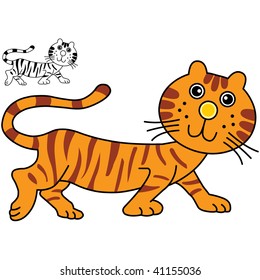 A cute tiger cartoon illustration.