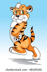 A cute tiger cartoon illustration.