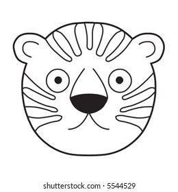 A cute tiger cartoon illustration.