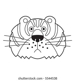 A cute tiger cartoon illustration.