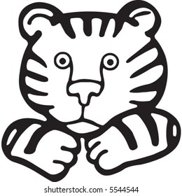 A cute tiger cartoon illustration.