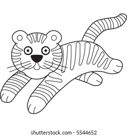 A cute tiger cartoon illustration.