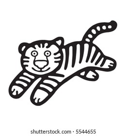 A cute tiger cartoon illustration.